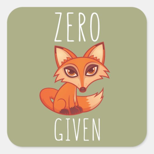 Nul Fox toegediend Vierkante Sticker (Voorkant)