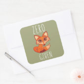 Nul Fox toegediend Vierkante Sticker (Envelop)