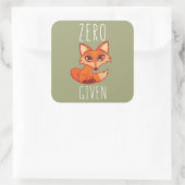 Nul Fox toegediend Vierkante Sticker (Tas)