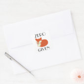 Nul Fox toegediend Vierkante Sticker (Envelop)