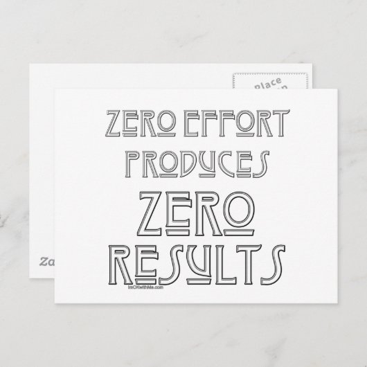 Nul-inspanning...2 Briefkaart (Voorkant / Achterkant)