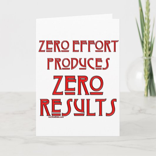Nul Inspanning… Kaart (Voorkant)