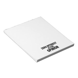 Nul Interesse In Je Mening Minimalistische Notitie Notitieblok