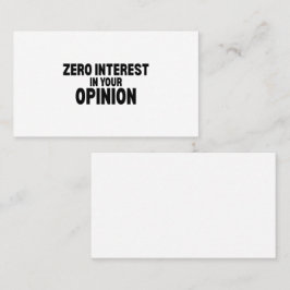 Nul Interesse In Uw Mening Minimalistische Zakelij Visitekaartje