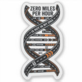 Nul kilometer per uur DNA sticker — Fietserssnelhe (Voorkant)