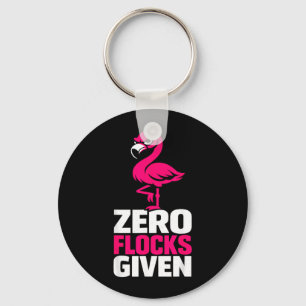 Nul kuddes gegeven flamingo grappige sarcastische sleutelhanger
