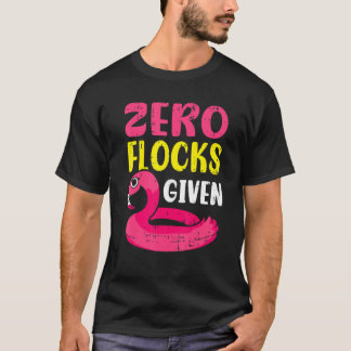 Nul kuddes gegeven roze flamingo waadvogel t-shirt