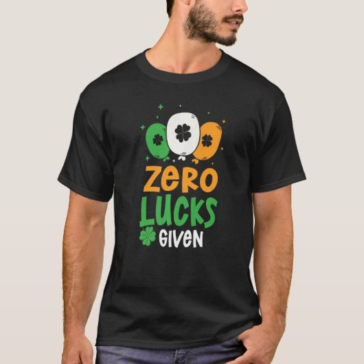 Nul Lucks als feestdag Humor. Patrick's Day T-shirt (Voorkant)