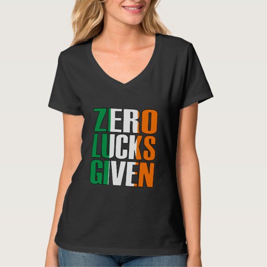Nul Lucks gegeven, aanstootgevende St. Patricks Da T-shirt (Voorkant)