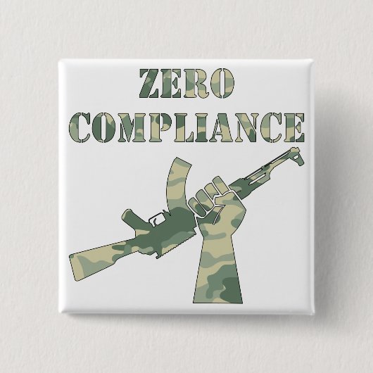 Nul Naleving AK47 Camo Vierkante Button 5,1 Cm (Voorkant)