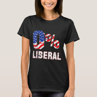 Nul procent 0% Liberale vintage Usa-vlag Litische  T-shirt