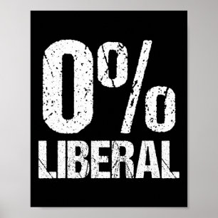 Nul procent liberaal grappige politieke partij 0% poster