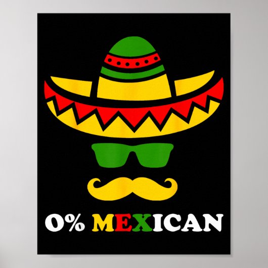 Nul procent Mexicaans grappig cinco de mayo feest Poster (Voorkant)