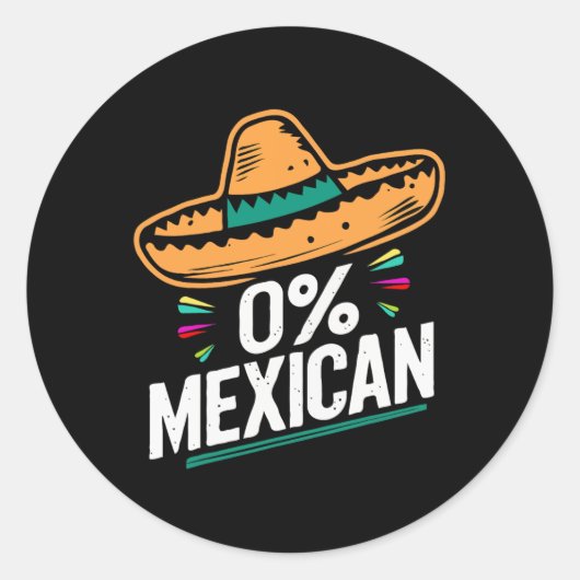 Nul procent Mexicaans grappig Fiesta Cinco de Mayo Ronde Sticker (Voorkant)