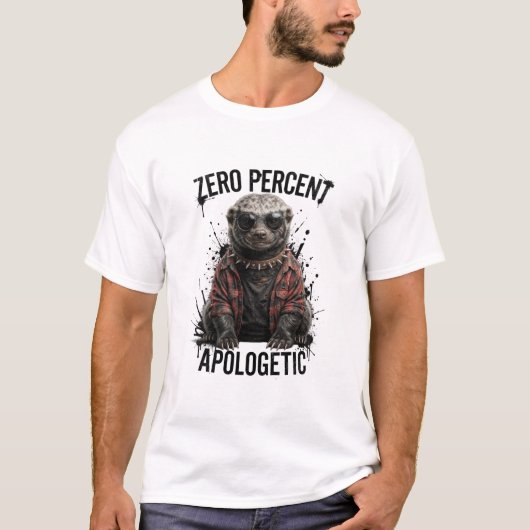 Nul Procent Verontschuldigend Grappige Honingdas T-shirt (Voorkant)