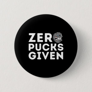 Nul Pucks Gegeven - Grappig Ijs Hockey Speler Cade Ronde Button 5,7 Cm