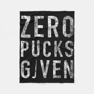 Nul Pucks Gegeven Grappige Onbeleefde IJshockeysti Fleece Deken