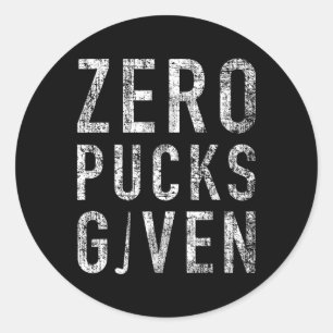 Nul Pucks Gegeven Grappige Onbeleefde IJshockeysti Ronde Sticker