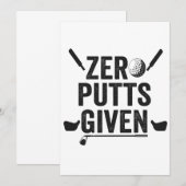 Nul putts gegeven grappige golf sport golven papa  kaart (Voorkant / Achterkant)