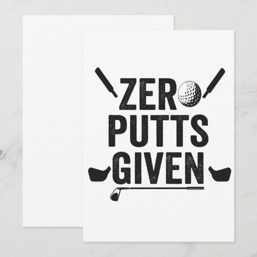 Nul putts gegeven grappige golf sport golven papa  kaart (Voorkant / Achterkant)