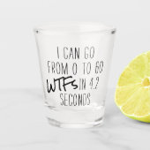 Nul tot 60 WTF's | Adult Beverage Fun Quote Shot Glas (Voorkant)