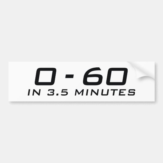 Nul tot 6 in 3,5 minuten bumpersticker (Voorkant)