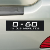 Nul tot 6 in 3,5 minuten bumpersticker (Op auto)