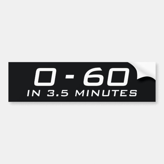 Nul tot 6 in 3,5 minuten bumpersticker (Voorkant)