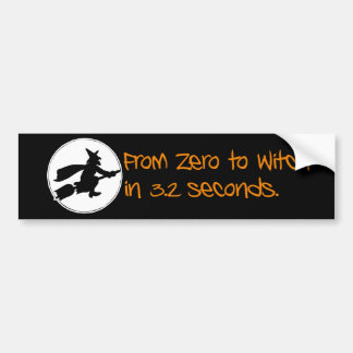 Nul tot Witch Silhouette Style Bumpersticker