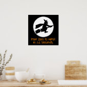 Nul tot Witch Silhouette Style Poster (Keuken)