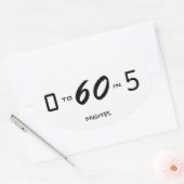 Nul tot zestig in vijf minuten ovale sticker (Envelop)