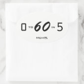 Nul tot zestig in vijf minuten ovale sticker (Tas)