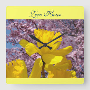 Nul uur wandklokken Gele Narcissen Lente