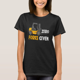Nul vorken gegeven magazijn vorkheftruck bestuurde t-shirt