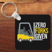 Nul vorken met grappige vorkhefboom sleutelhanger (Voorkant)