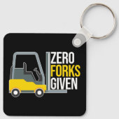 Nul vorken met grappige vorkhefboom sleutelhanger (Achterkant)