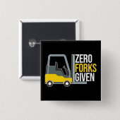 Nul vorken met grappige vorkhefboom vierkante button 5,1 cm (Voorkant /achterkant)