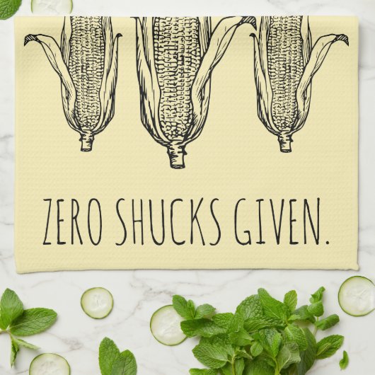 Nul-wagens met grappige aangepaste corn pun theedoek (Gevouwen)