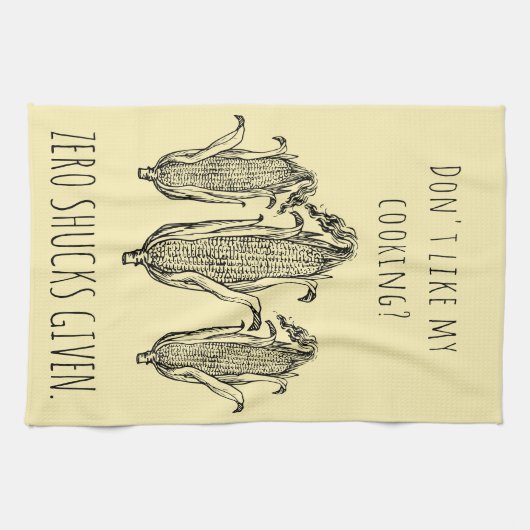 Nul-wagens met grappige aangepaste corn pun theedoek (Horizontaal)
