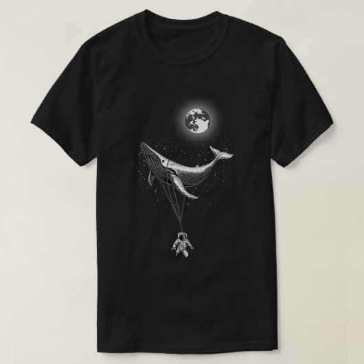 Nul Zacht Zee Whale Holding Astronaut Space Mo T-shirt (Design voorkant)
