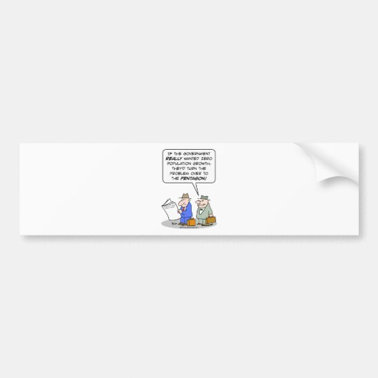 nulbevolkingsgroei - pentagon bumpersticker (Voorkant)