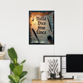Nulla Dies Sine Linea Dark Academia Poster (Thuiskantoor)