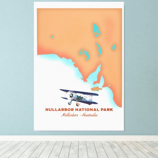 Nullarbor National Park Australia-kaart Canvas Afdruk (Insitu (Houten vloer))