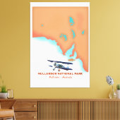 Nullarbor National Park Australië kaart Canvas Afdruk (Insitu (Woonkamer))