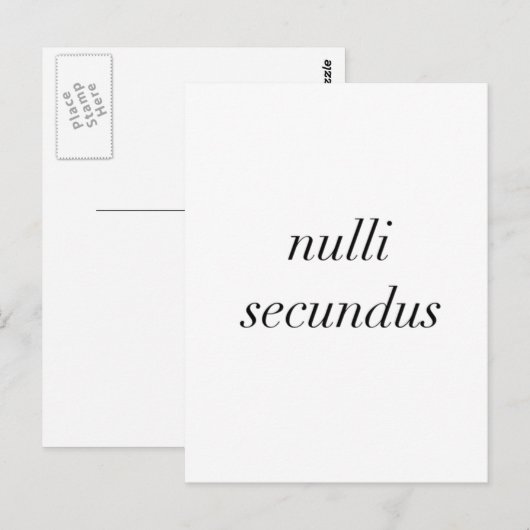 nulli secundus second to none briefkaart (Voorkant / Achterkant)