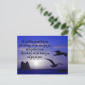 num 6:24-26 over de blauwvintonijn van dubbele vog briefkaart (Staand voorkant)