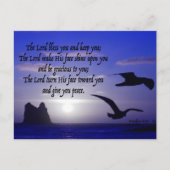 num 6:24-26 over de blauwvintonijn van dubbele vog briefkaart (Voorkant)