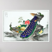 Numata Kashu Peacock en Peony Poster (Voorkant)