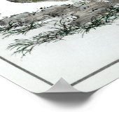 Numata Kashu Peacock en Peony Poster (Hoek)