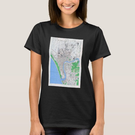 Numazu Japan Kaart 1945 T-shirt (Voorkant)